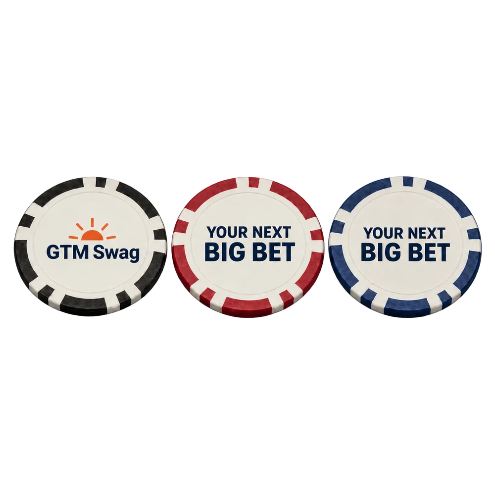 Custom Poker Chips · 10 pack, shown with example personalization