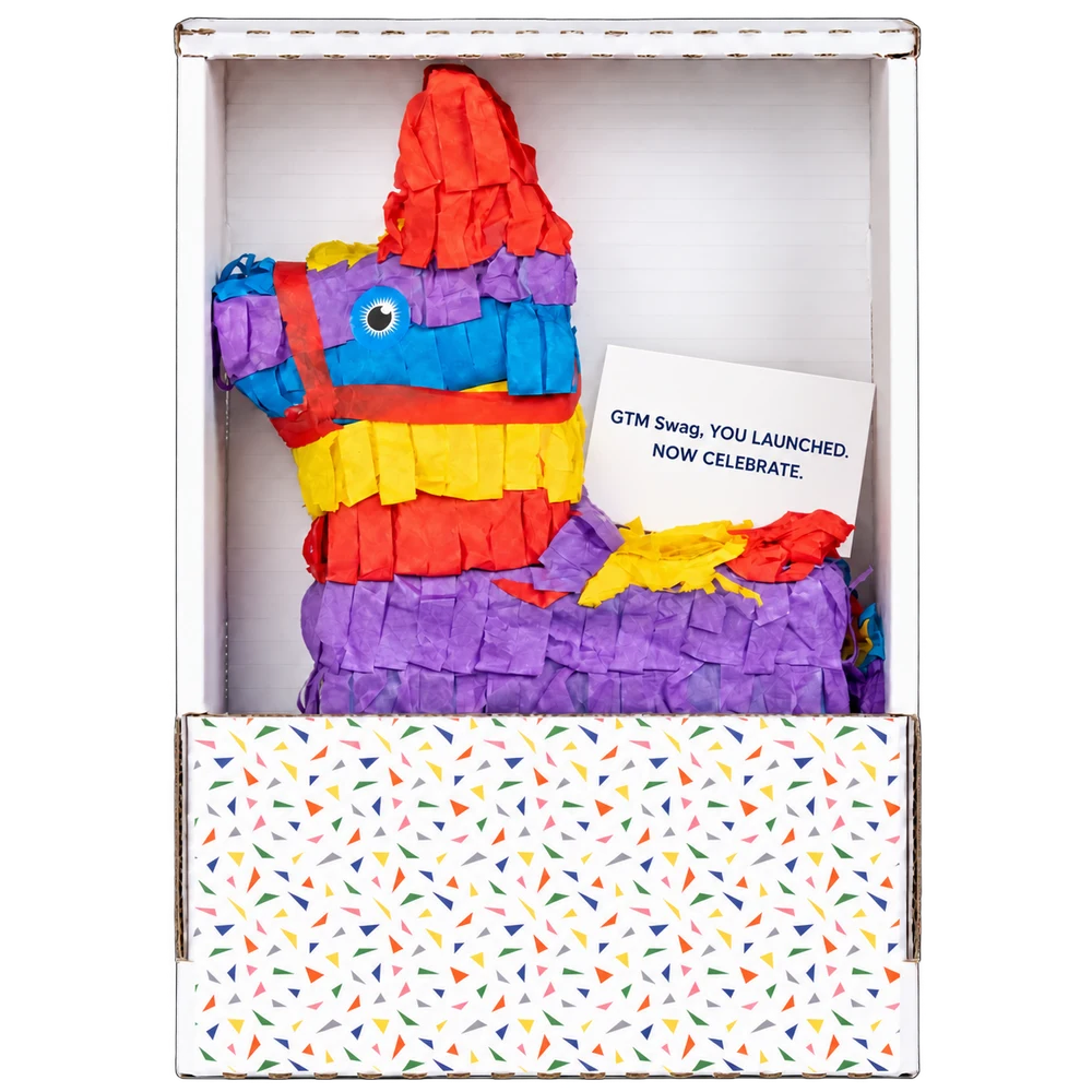 Mini Piñata, shown with example personalization