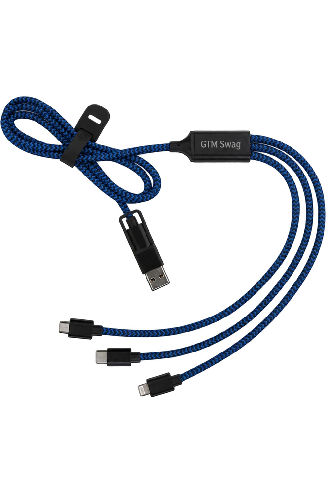 All-Over Charging Cable, shown with example personalization
